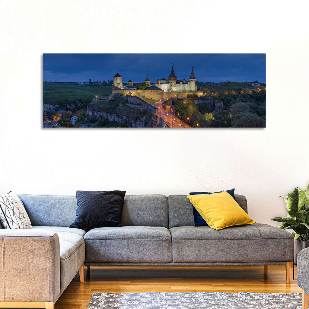 Kamianets-podilskyi Fortress at Dusk Wall Art