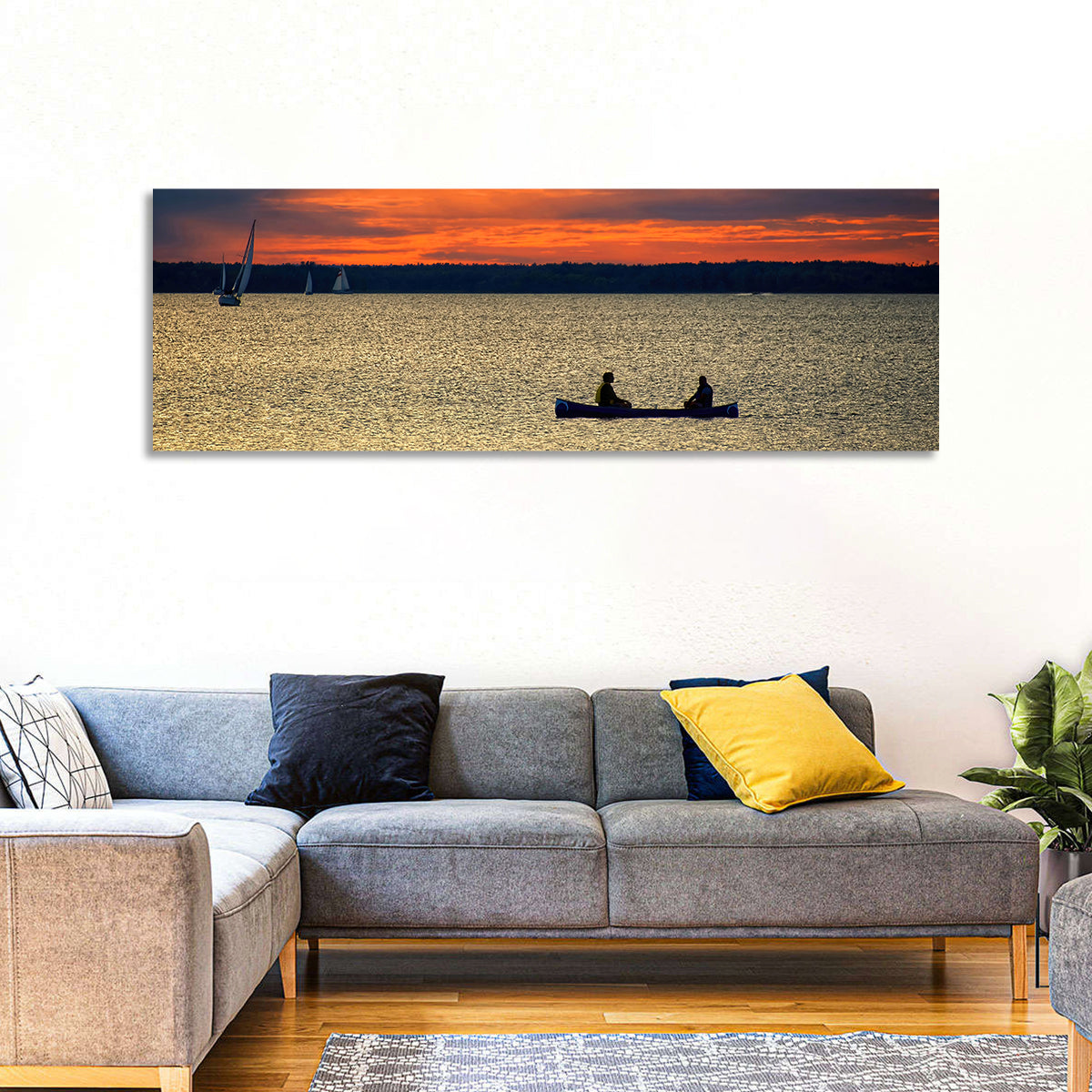 Ottawa River Sunset Canoe Wall Art