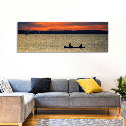 Ottawa River Sunset Canoe Wall Art