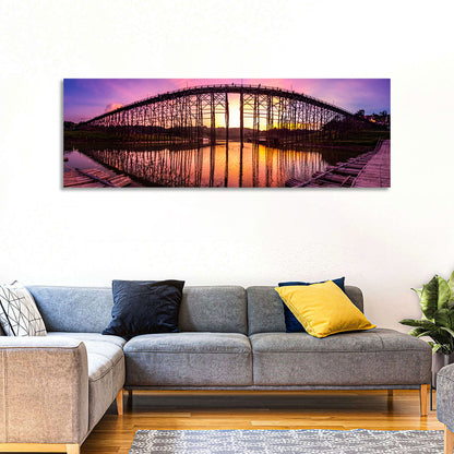 Mon Bridge Sunset, Sangkhlaburi Wall Art