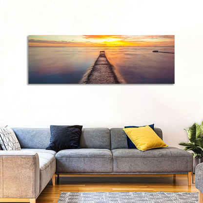 Stone Pier to Glowing Horizon Wall Art