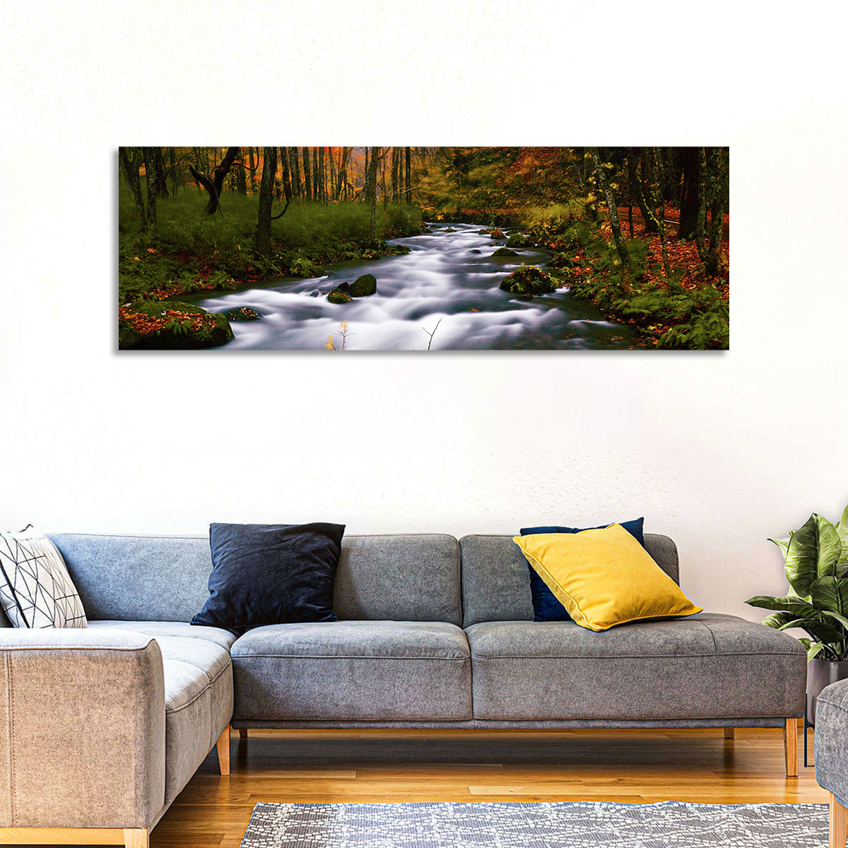 Autumn Forest Stream Wall Art