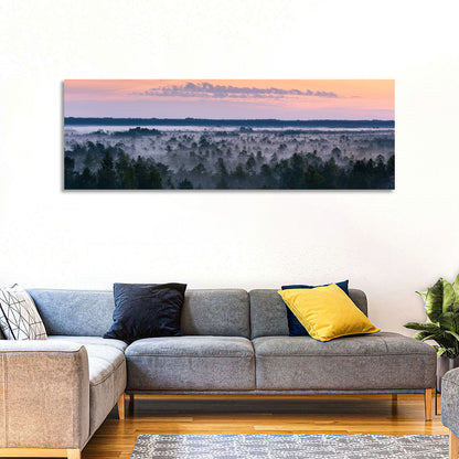 Estonian Misty Pine Landscape Wall Art