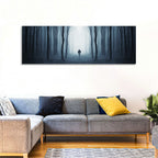Lone Figure in Misty Forest Wall Art