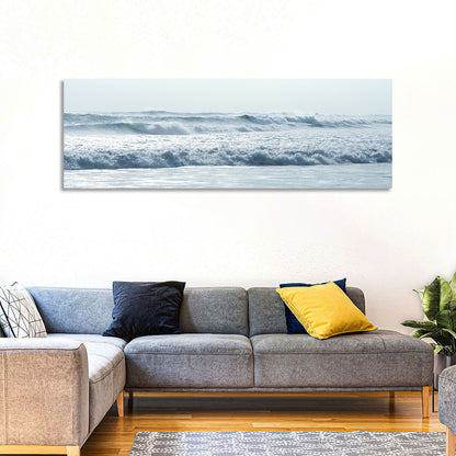 Misty Horizon Ocean Waves Wall Art