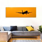 Golden Hour Airliner Silhouette Wall Art