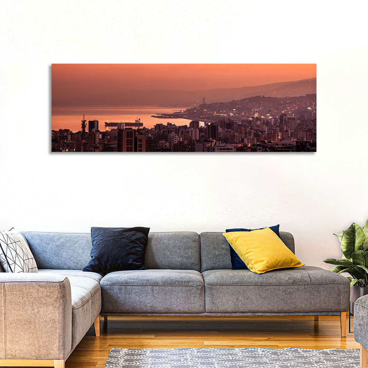 Beirut Sunset Skyline Wall Art