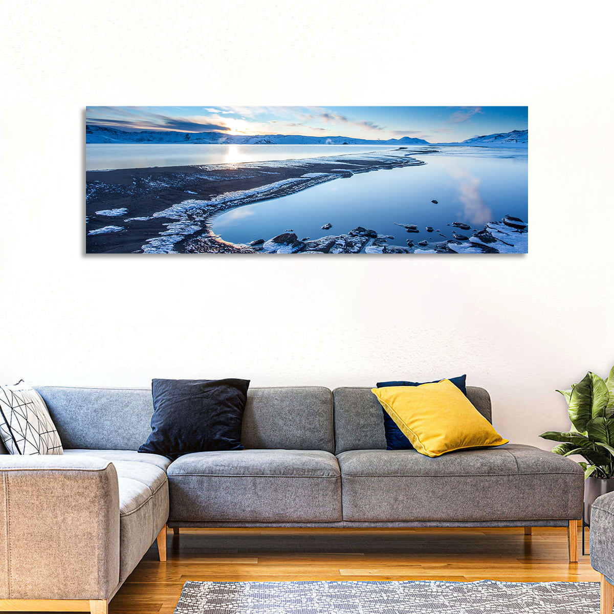 Lake Kleifarvatn Icy Shoreline Wall Art