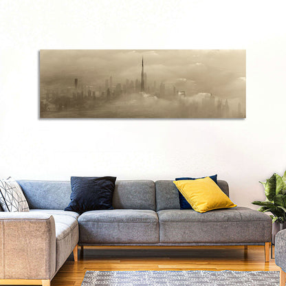 Dubai Haze Over Burj Khalifa Wall Art