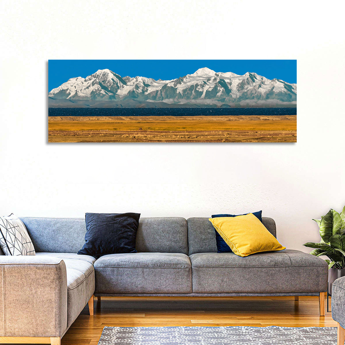 Snow-capped Peaks Over Lake Titicaca Wall Art
