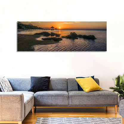Roatan Pier Sunset Wall Art