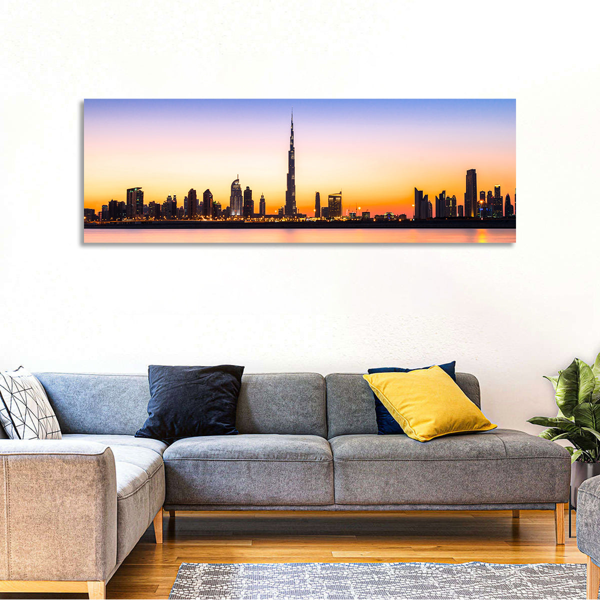 Dubai Skyline at Dusk Wall Art