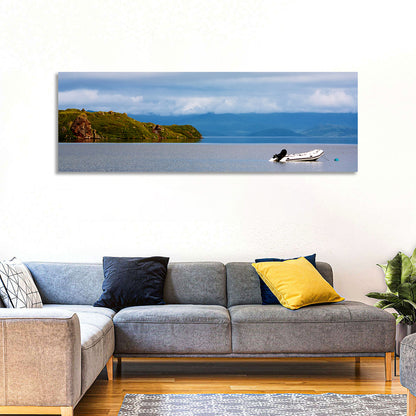 Kronotskое Lake with Boat Wall Art