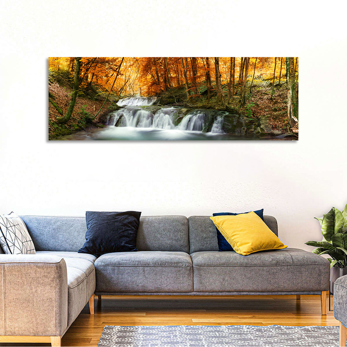 Autumn Forest Stream Wall Art