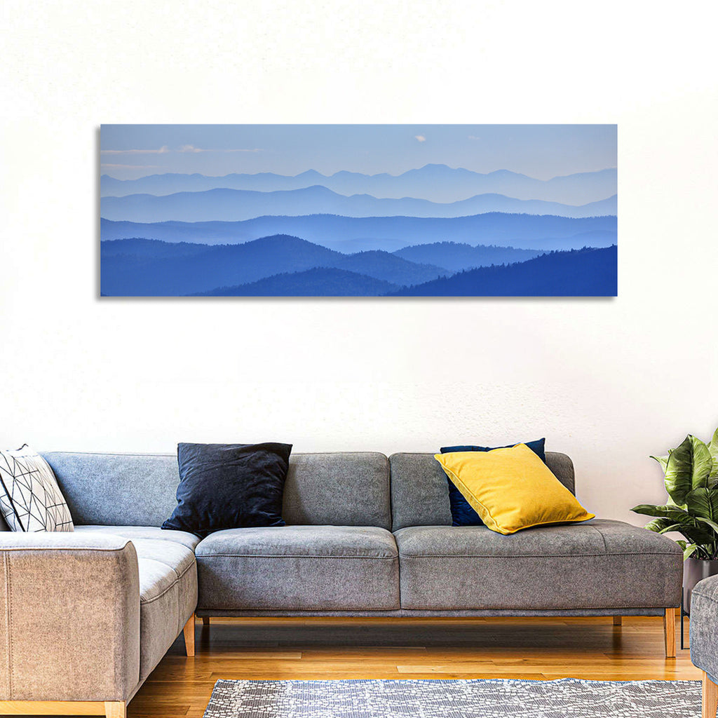 Misty Blue Mountain Valley Wall Art