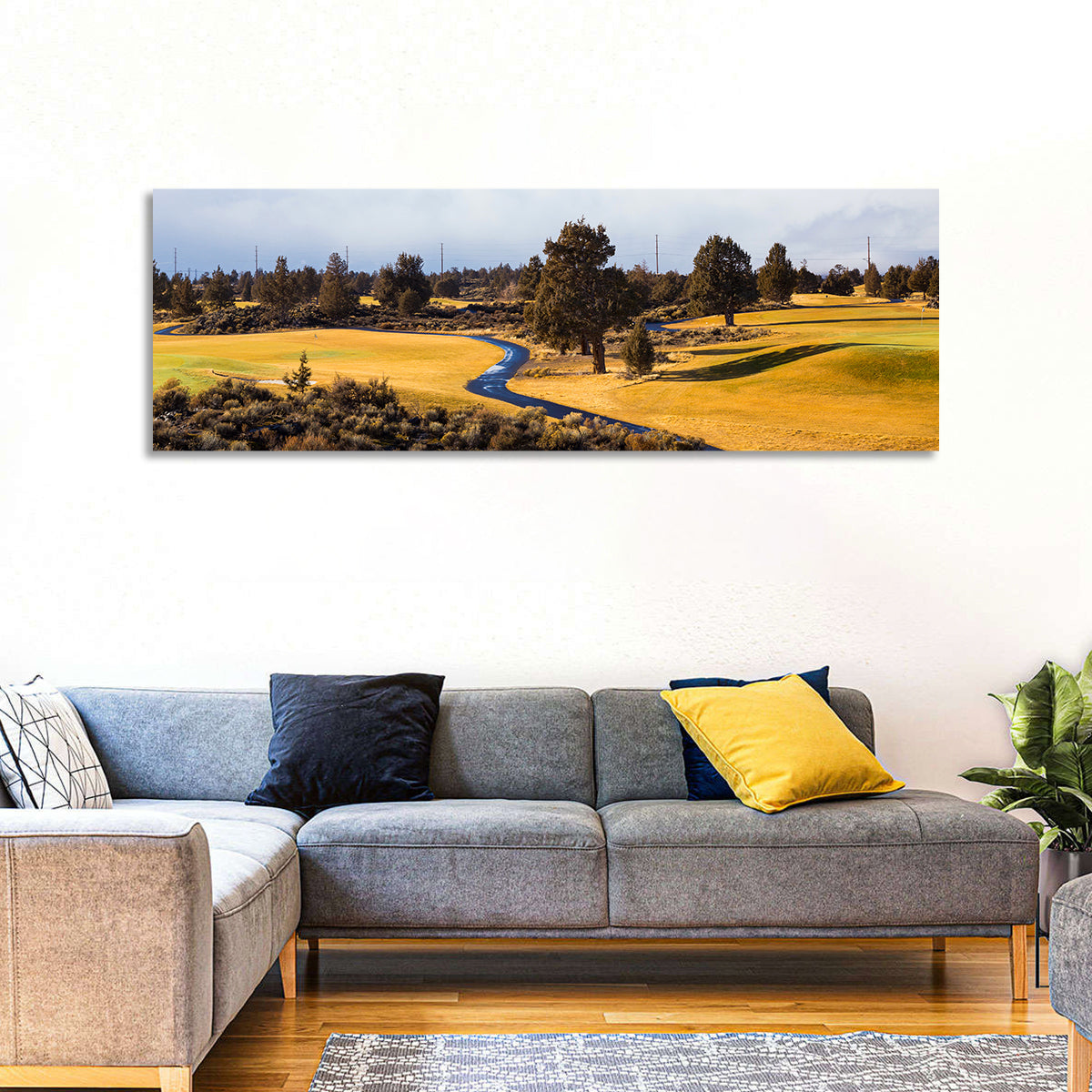 Central Oregon Golf Course with Winding Path Wall Art