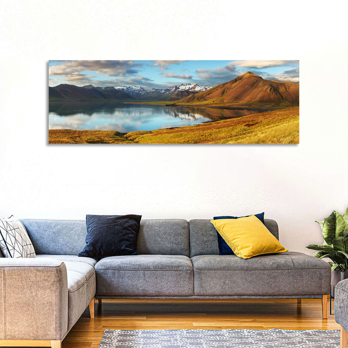Icelandic Mountain Lake at Golden Hour Wall Art
