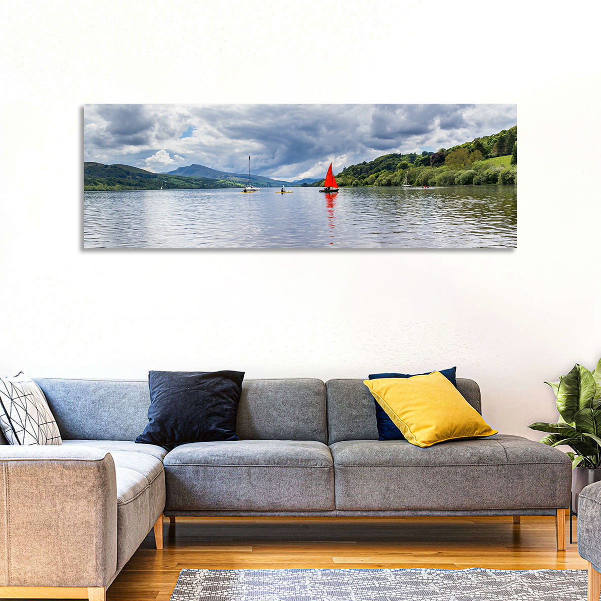 Bala Lake Sailboat Reflection Wall Art