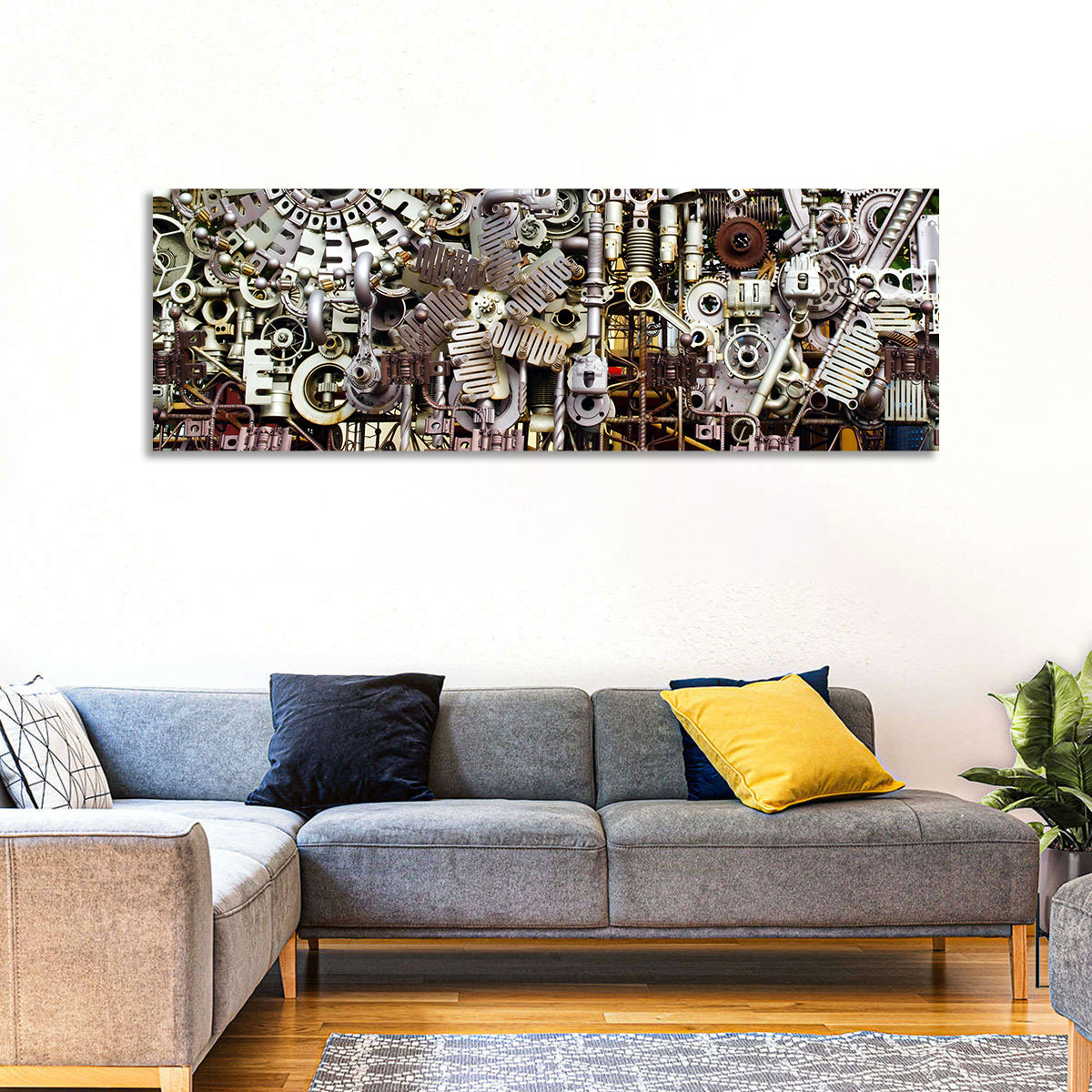 Industrial Gearwork Parts Collage Wall Art