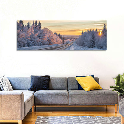 Winter Road at Sunset Wall Art