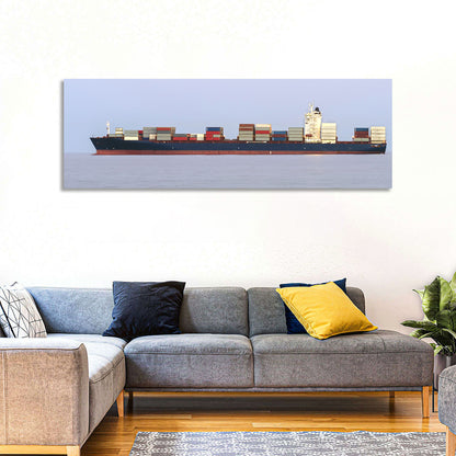 Container Ship on the Ocean Wall Art