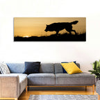 Wolf at Golden Horizon Wall Art