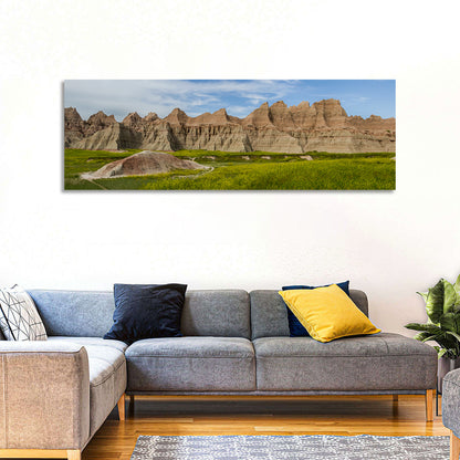 Badlands Meadow and Rock Formations Wall Art