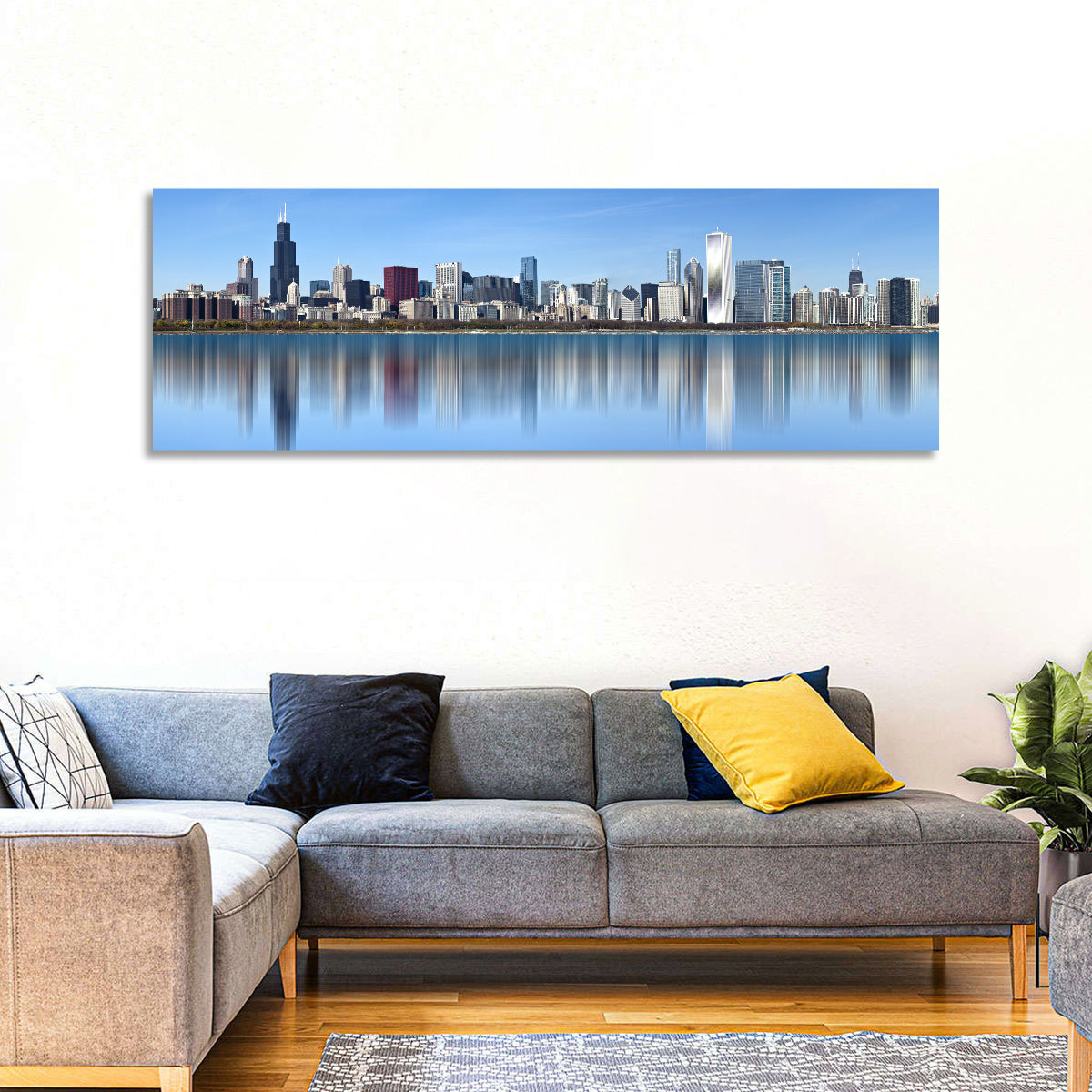 Chicago Skyline Reflection Wall Art
