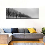 Misty Row of Bare Trees Wall Art