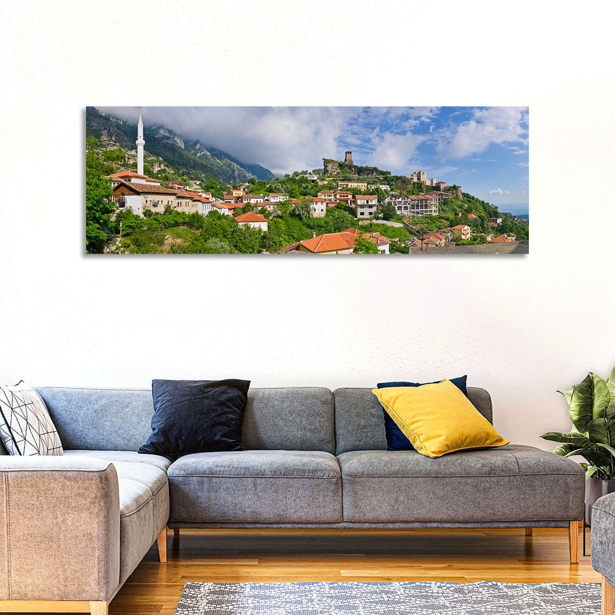 Krujë Castle Ruins, Albania Wall Art in a room, panoramic