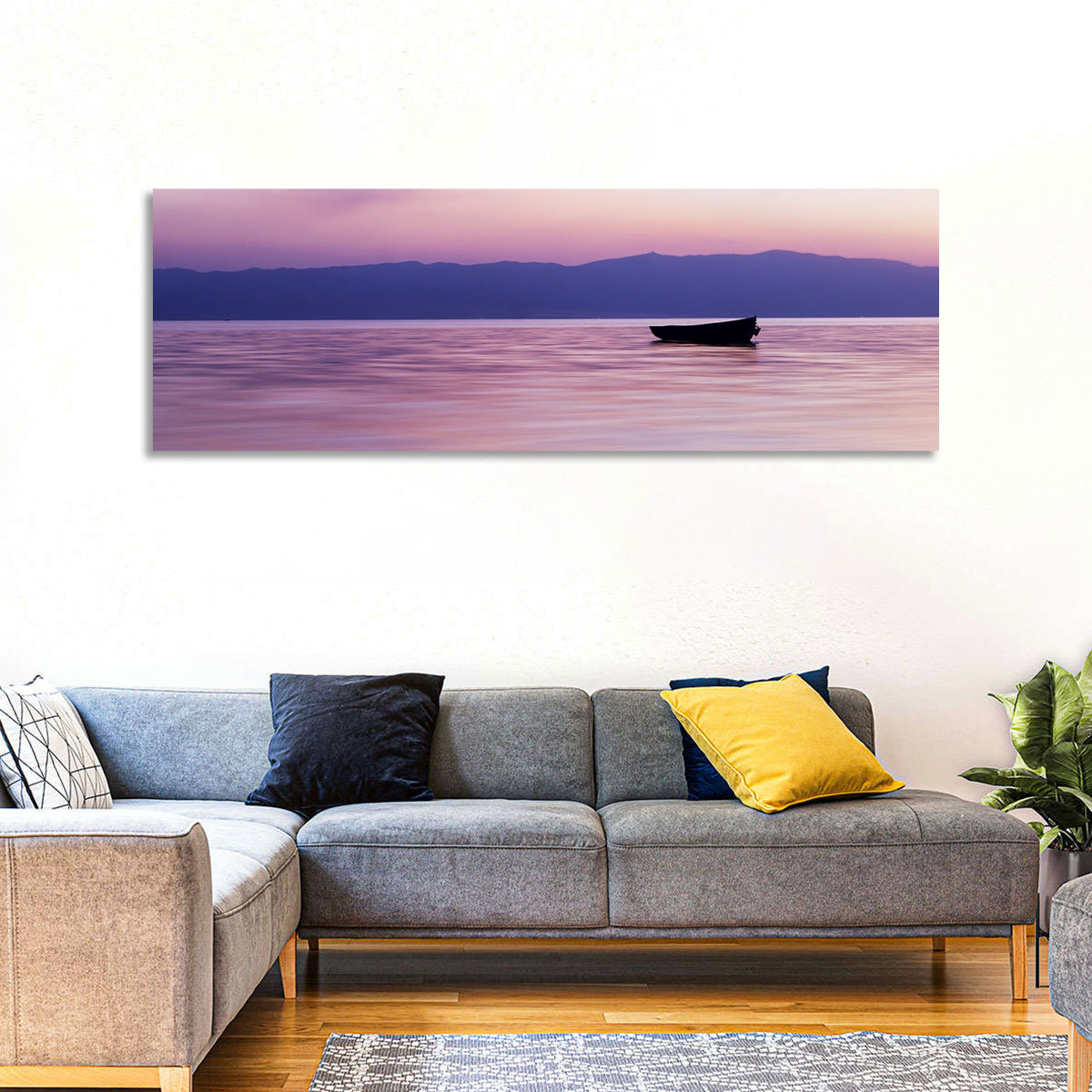 Lavender Lake Ohrid Sunset Wall Art