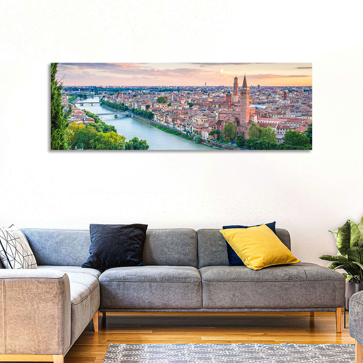 Verona Riverbend at Golden Hour Wall Art