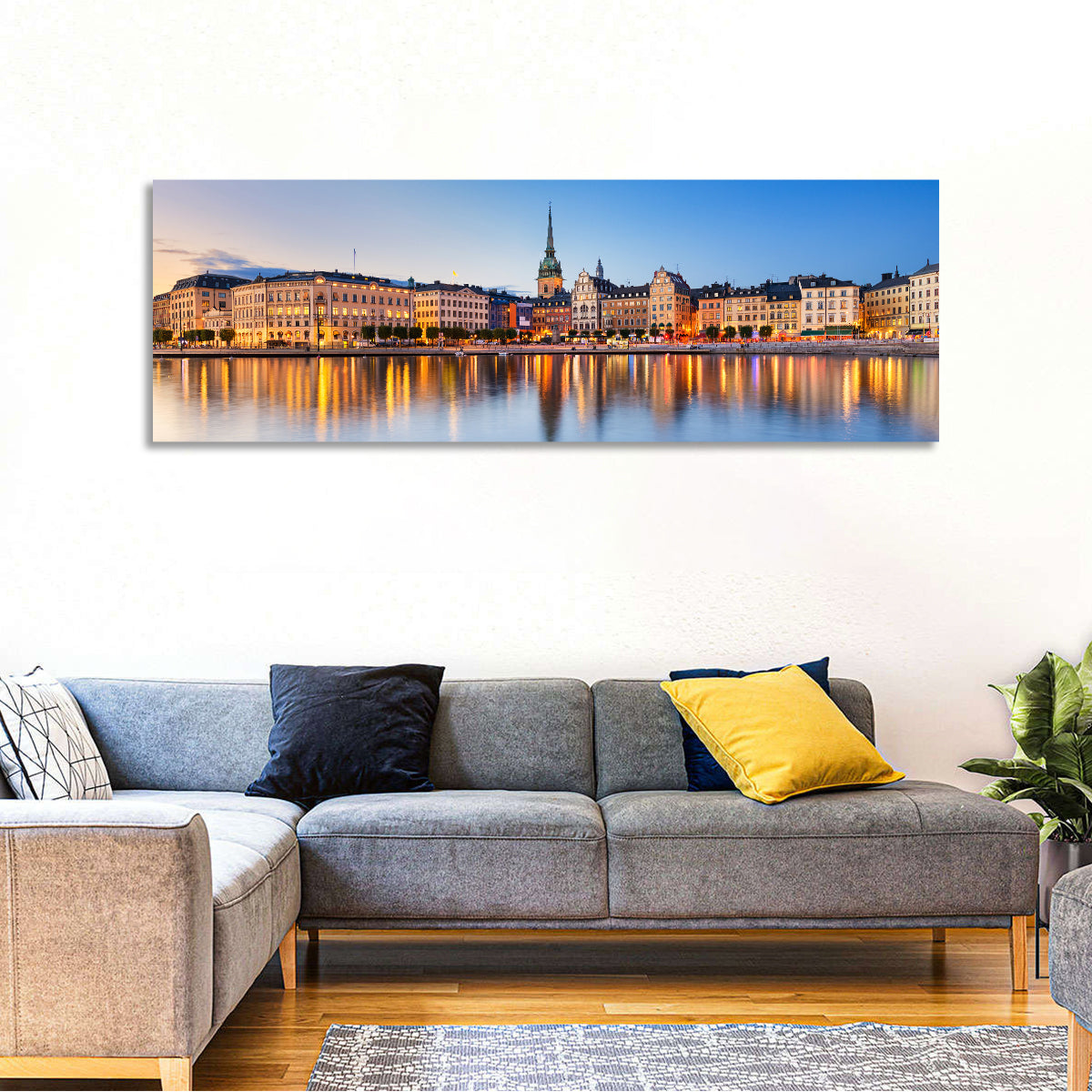 Gamla Stan Night Reflections Wall Art