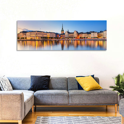 Gamla Stan Night Reflections Wall Art