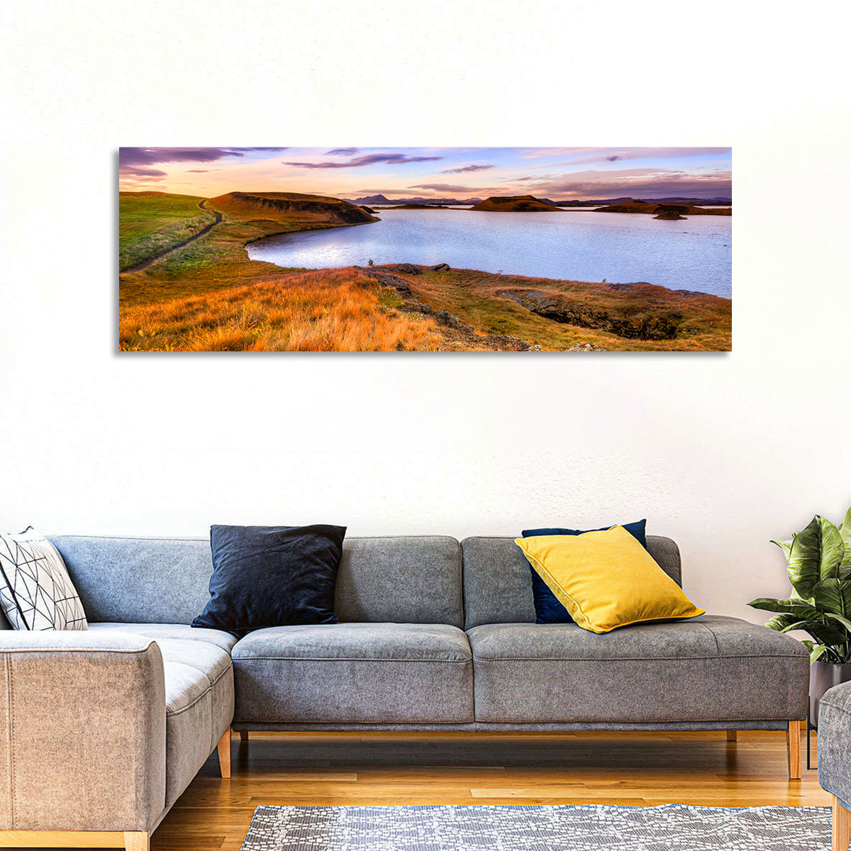 Sunset Over Lake Myvatn Wall Art