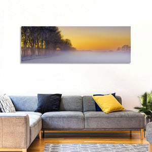 Foggy Winter Sunset Wall Art