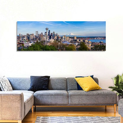 Seattle Skyline with Mount Rainier Wall Art