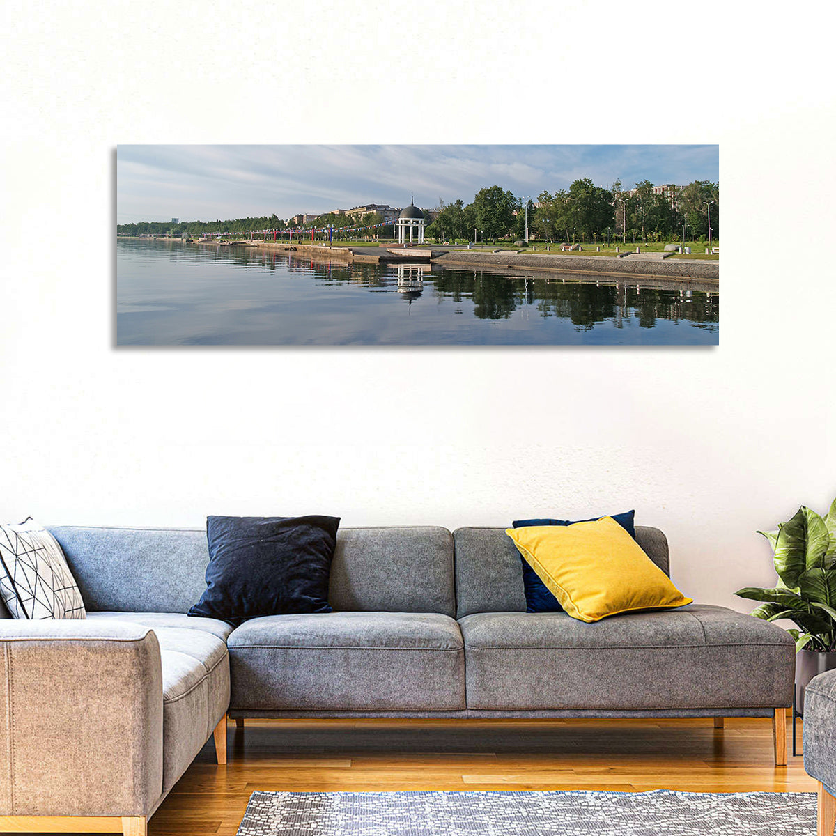 Lake Onega Promenade with Gazebo Wall Art