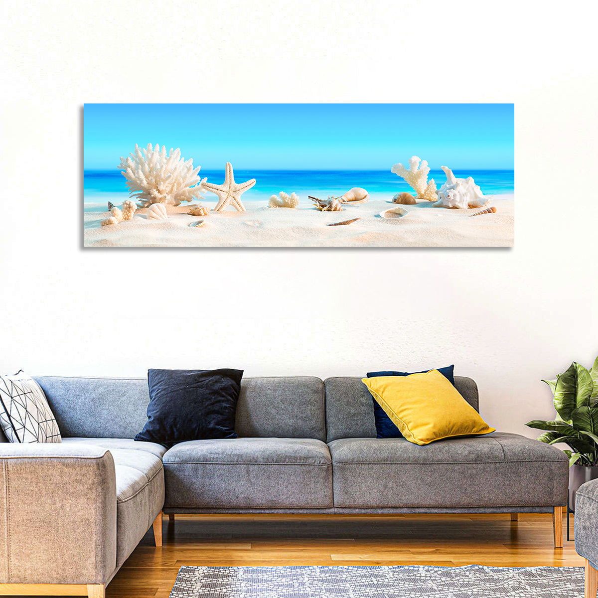 Seashells on Turquoise Shore Wall Art
