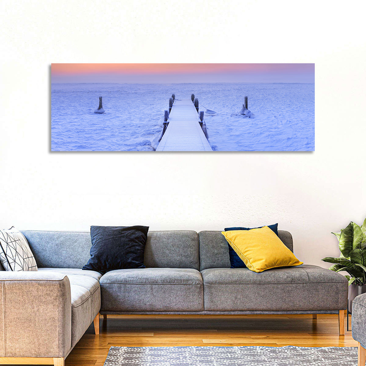 Frosted Jetty at Sunrise Wall Art