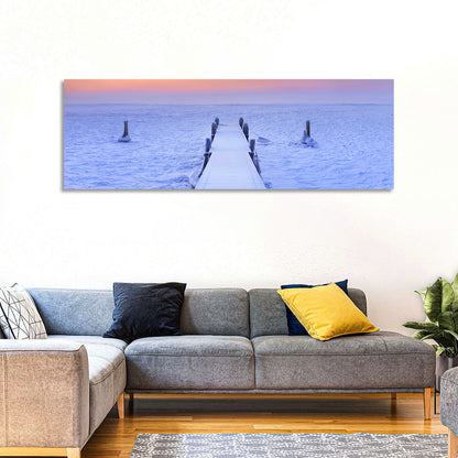 Frosted Jetty at Sunrise Wall Art