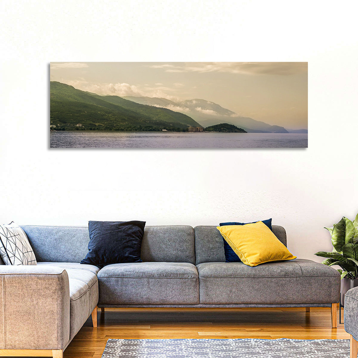 Ohrid Lakeshore Mountain View Wall Art