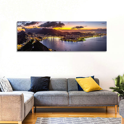 Rio De Janeiro Night Skyline Wall Art