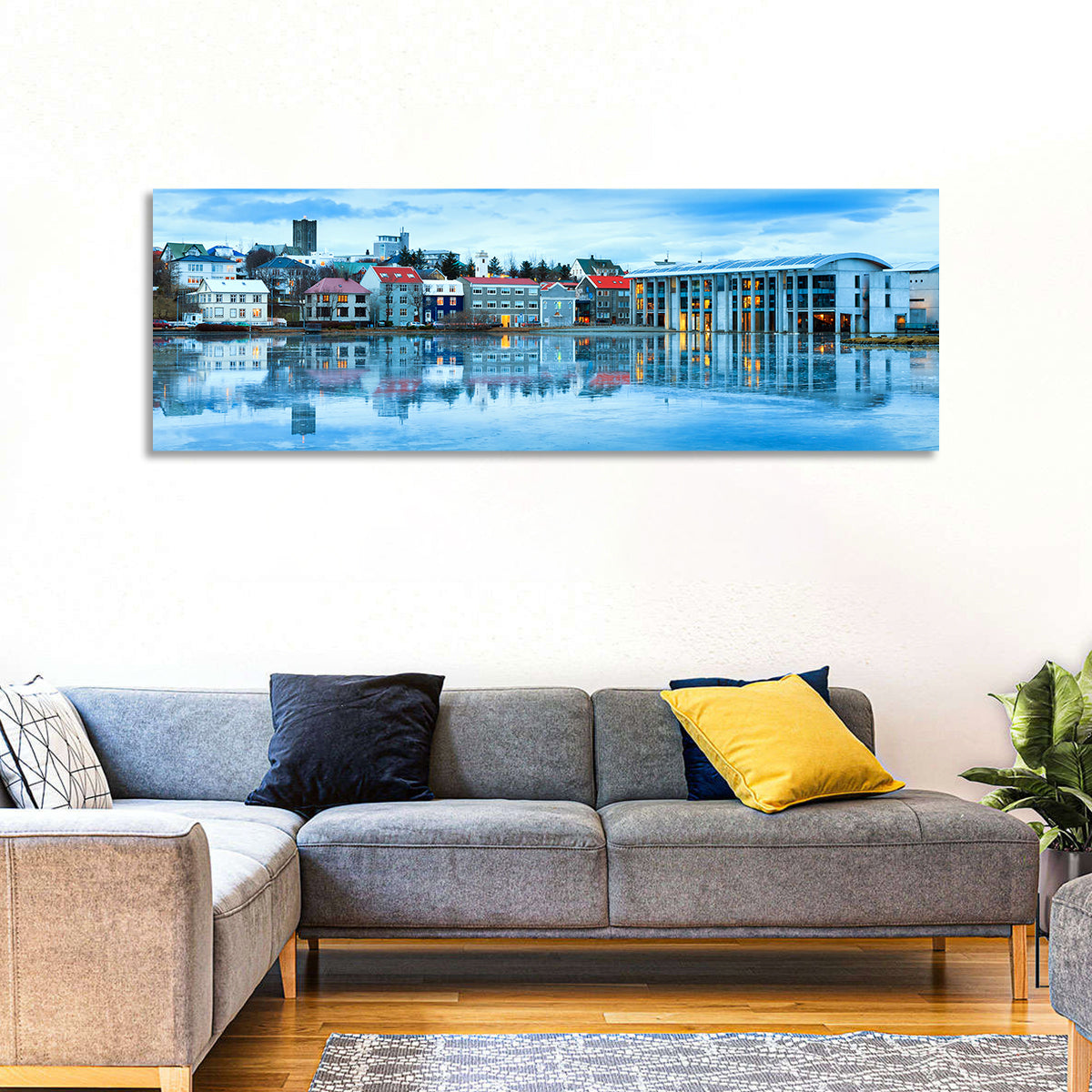 Reykjavik City Hall at Blue Hour Wall Art
