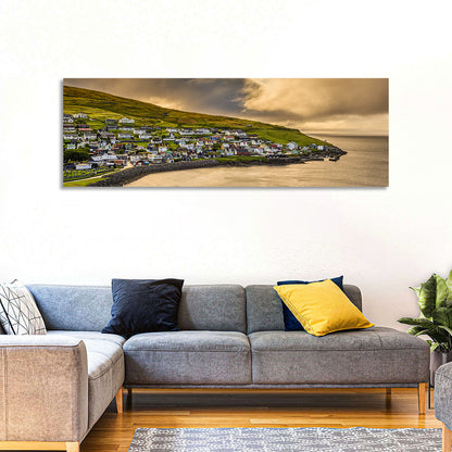 Coastal Village at Golden Hour Wall Art