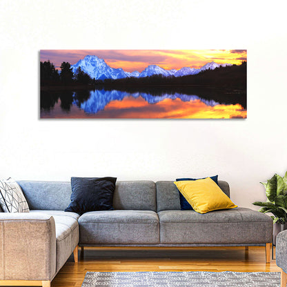Grand Teton Sunset Reflection Wall Art