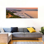 Pylos Harbor Lighthouse Sunset Wall Art