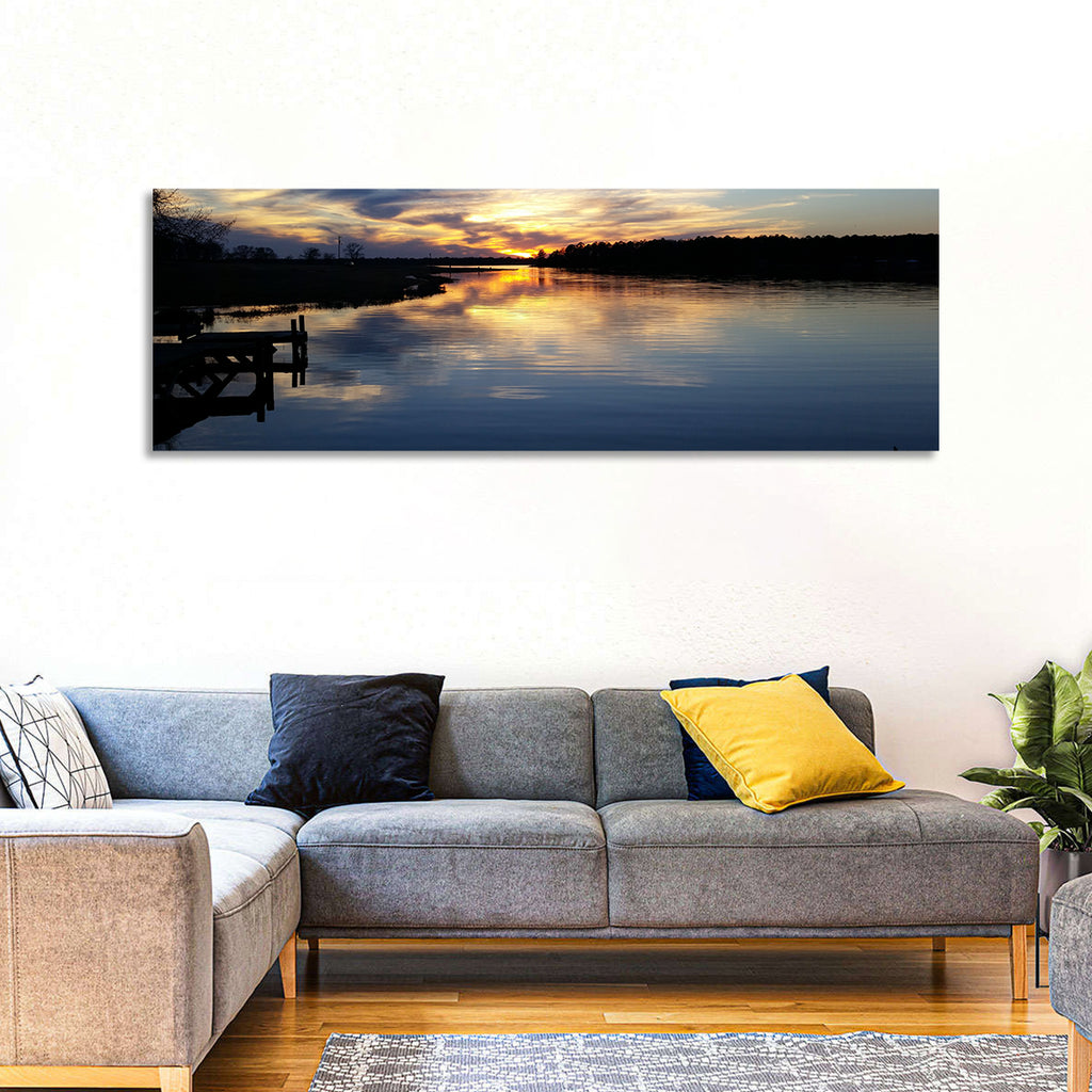 Lake Palestine Pier at Sunset Wall Art