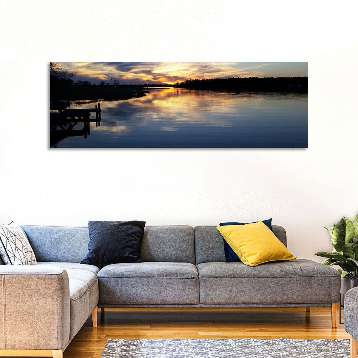 Lake Palestine Pier at Sunset Wall Art