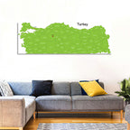 Turkey Map with Province Labels Wall Art